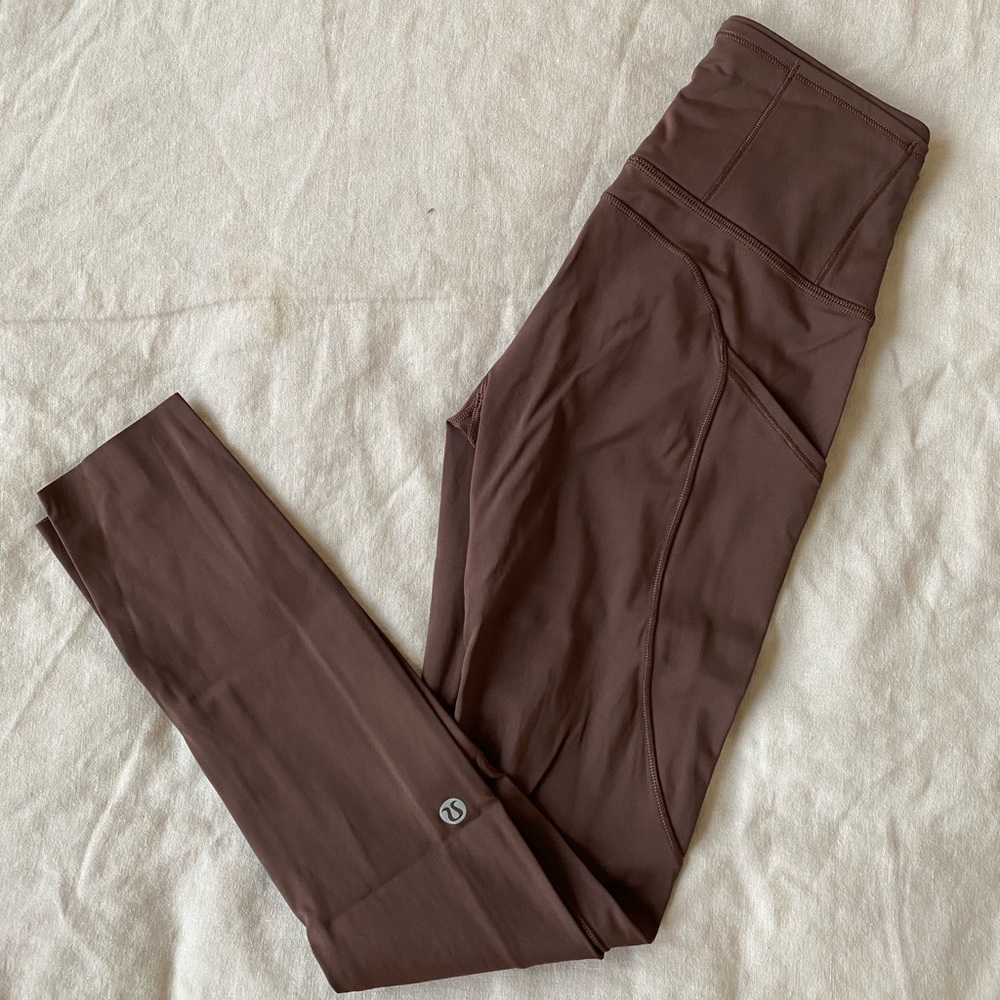 lululemon Fast and Free 25” legging Brown Earth size 2